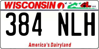 WI license plate 384NLH
