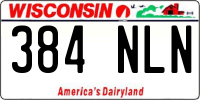 WI license plate 384NLN