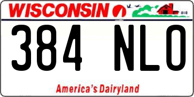 WI license plate 384NLO