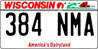 WI license plate 384NMA