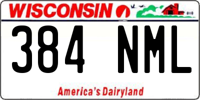 WI license plate 384NML