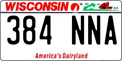 WI license plate 384NNA