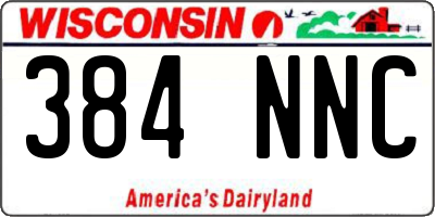 WI license plate 384NNC