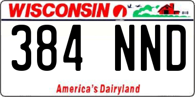 WI license plate 384NND