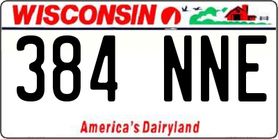 WI license plate 384NNE