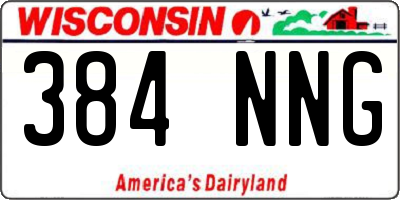 WI license plate 384NNG