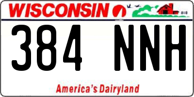 WI license plate 384NNH