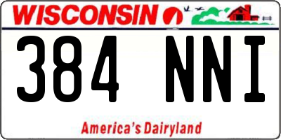 WI license plate 384NNI
