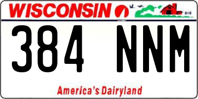 WI license plate 384NNM
