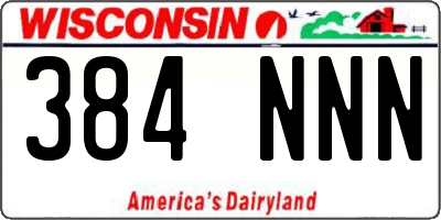 WI license plate 384NNN