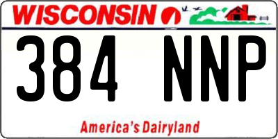 WI license plate 384NNP