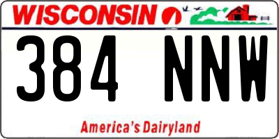 WI license plate 384NNW