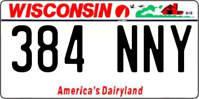 WI license plate 384NNY