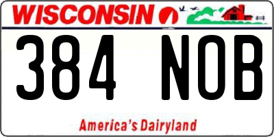 WI license plate 384NOB