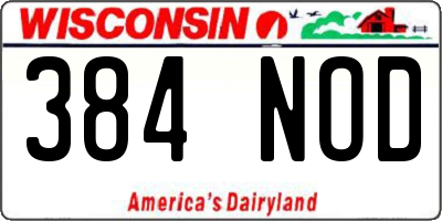 WI license plate 384NOD