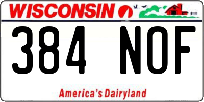 WI license plate 384NOF