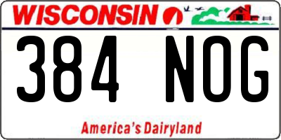 WI license plate 384NOG
