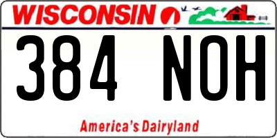 WI license plate 384NOH