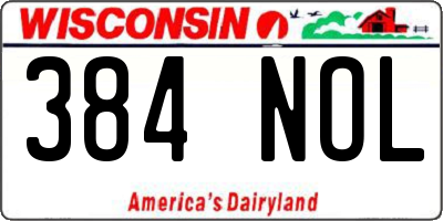 WI license plate 384NOL