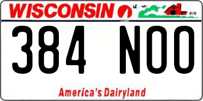 WI license plate 384NOO