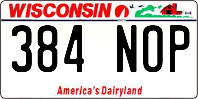 WI license plate 384NOP