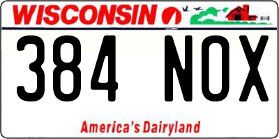 WI license plate 384NOX