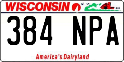 WI license plate 384NPA