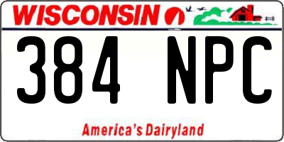 WI license plate 384NPC