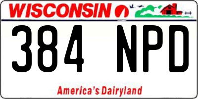 WI license plate 384NPD