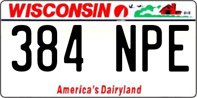 WI license plate 384NPE