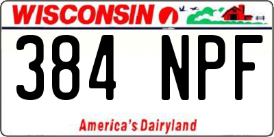 WI license plate 384NPF
