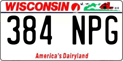 WI license plate 384NPG