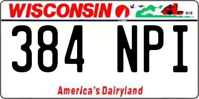 WI license plate 384NPI