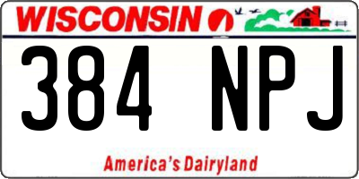 WI license plate 384NPJ