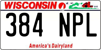 WI license plate 384NPL