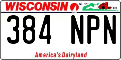 WI license plate 384NPN