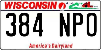 WI license plate 384NPO