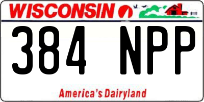 WI license plate 384NPP