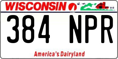 WI license plate 384NPR