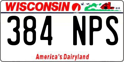 WI license plate 384NPS