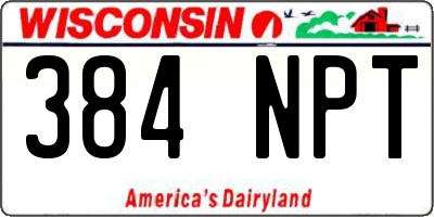 WI license plate 384NPT