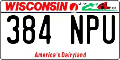 WI license plate 384NPU