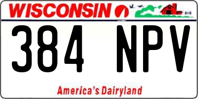 WI license plate 384NPV