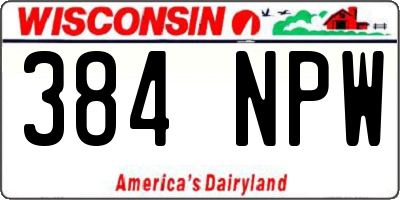 WI license plate 384NPW