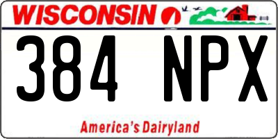 WI license plate 384NPX