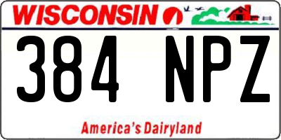WI license plate 384NPZ