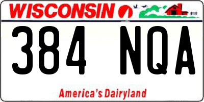 WI license plate 384NQA