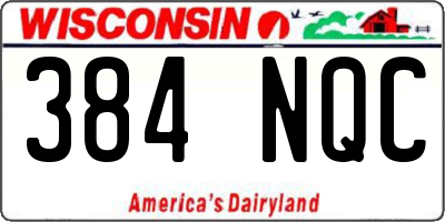 WI license plate 384NQC