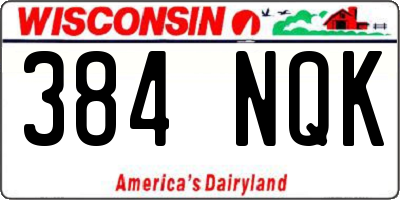 WI license plate 384NQK