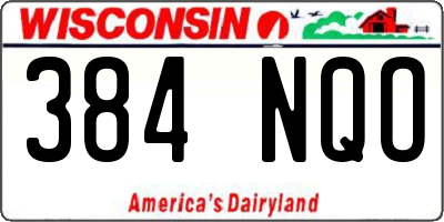 WI license plate 384NQO